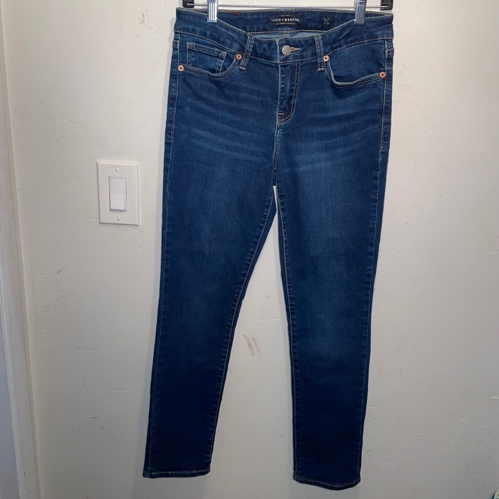 Lucky Brand Lolita Super Skinny Jeans Dark Wash Denim Mid Rise Blue Size 8/29